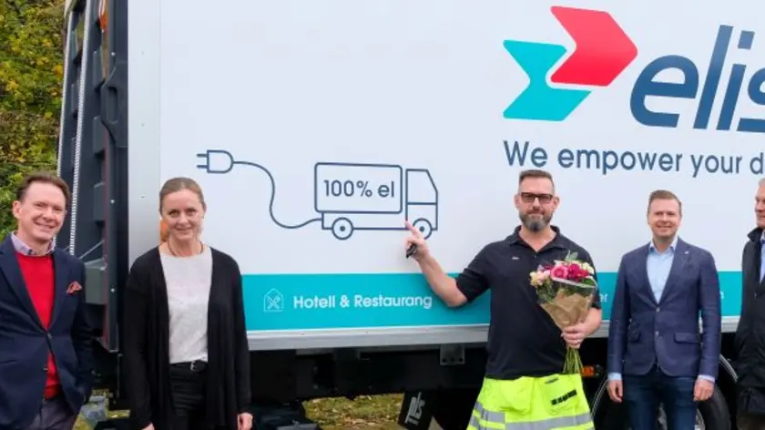 Patrik Nyholm, Inköpschef Elis Sverige, Betty Rosenlind, Platschef Elis Helsingborg, Elvis Svetlicic, Distributionssamordnare Elis Helsingborg, Peter Brännerud, ansvarig säljare Volvo Lastvagnar, Stefan Strand, VD Volvo Lastvagnar