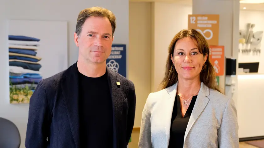 Sören Roland, VD Elis Sverige & Ulrika Viderum, Hållbarhetschef Elis Sverige